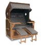 Strandkorb Teak XXL Bullaugen Hamburg grau (ACHTUNG: Abbildung abweichend, hier Modell XL-130)