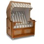 Strandkorb XXL Mahagoni Long Island beige (ACHTUNG: Abbildung abweichend, hier Modell XL-130)