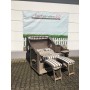 Strandkorb XXL Teak Vintage Leipzig Blockstreifen dunkeltaupe-weiß Bullaugen