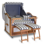 Strandkorb XL Teak Leipzig grau washed
